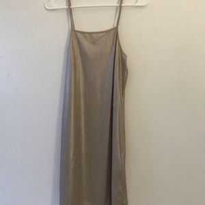 Kendall + Kylie Champagne Metallic Slip Dress